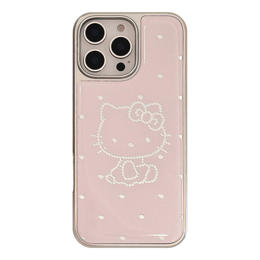 Gilt Epoxy iphone16 Sweetheart Cat Suitable for 17 Apple 15promax Mobile Phone Case 13 Electroplating 14 Huawei