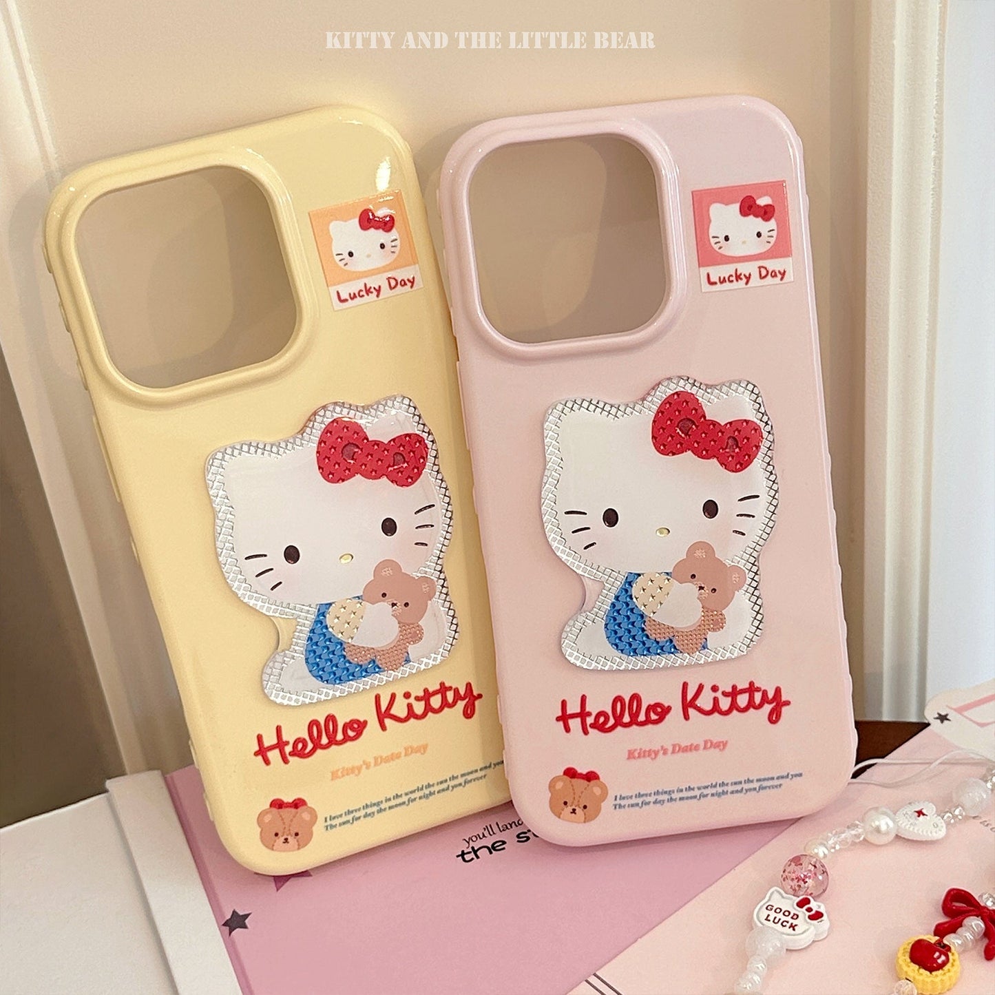 Gilt three-dimensional cartoon cat for 17promax Apple 16 mobile phone case iphone14 lanyard 13 girl